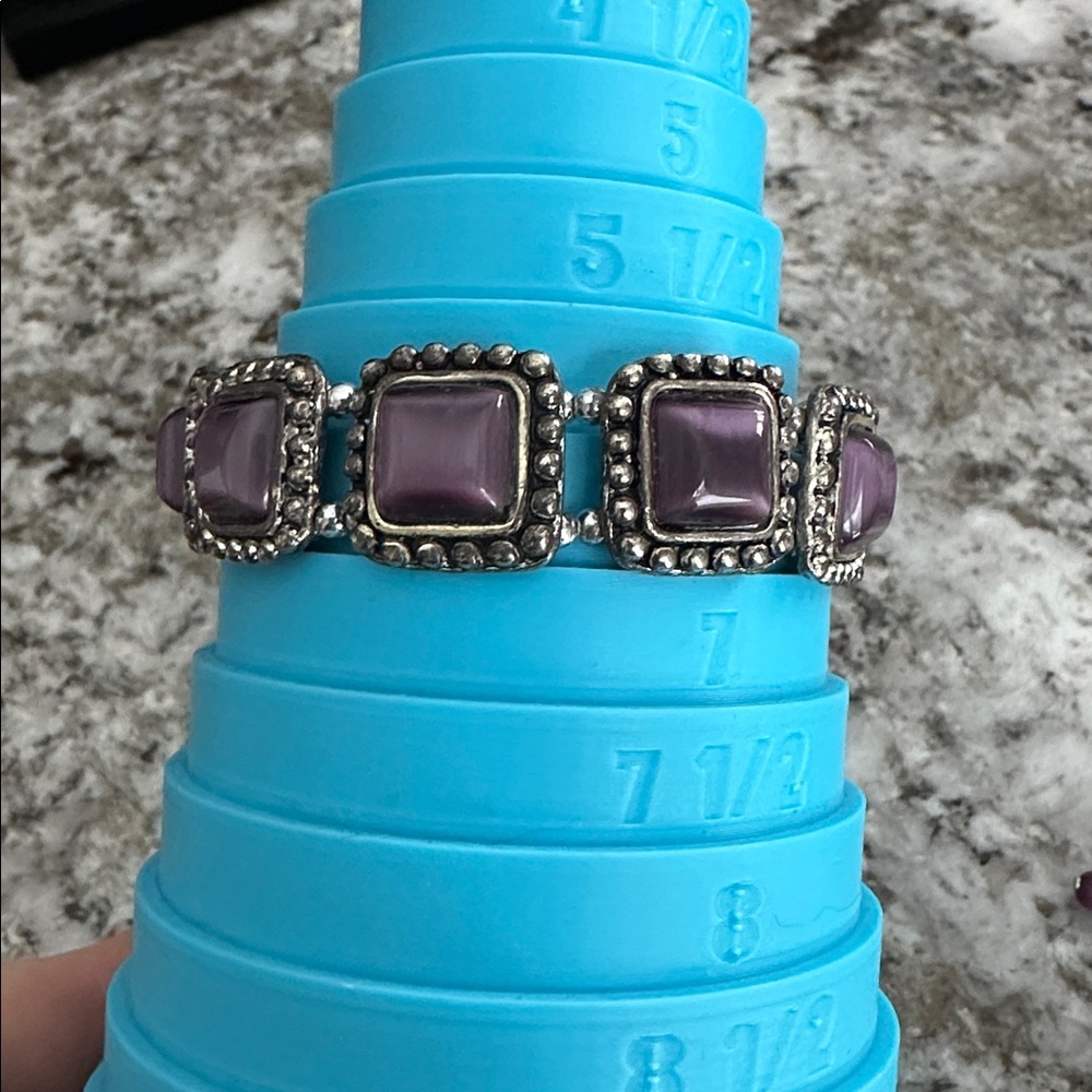 Purple and Silver Bracelet Pair - Picture 3 of 3